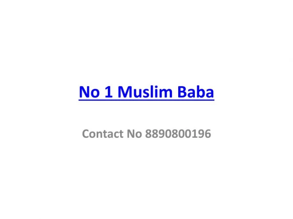 No 1 Muslim Baba