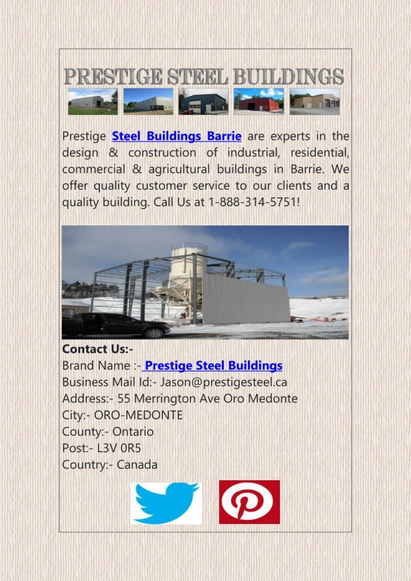 Prestige Residential Steel Buildings in Barrie