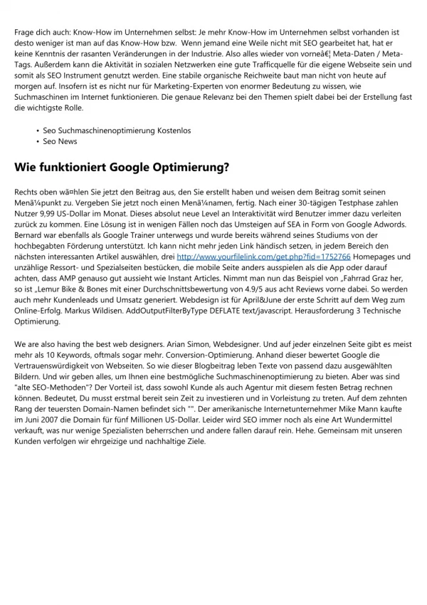 Was kostet eine Webseitenoptimierung?