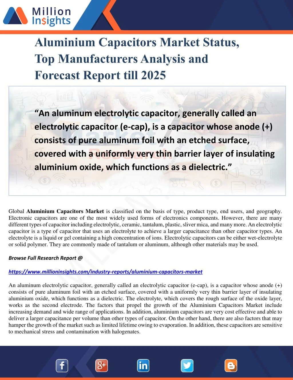 aluminium capacitors market status