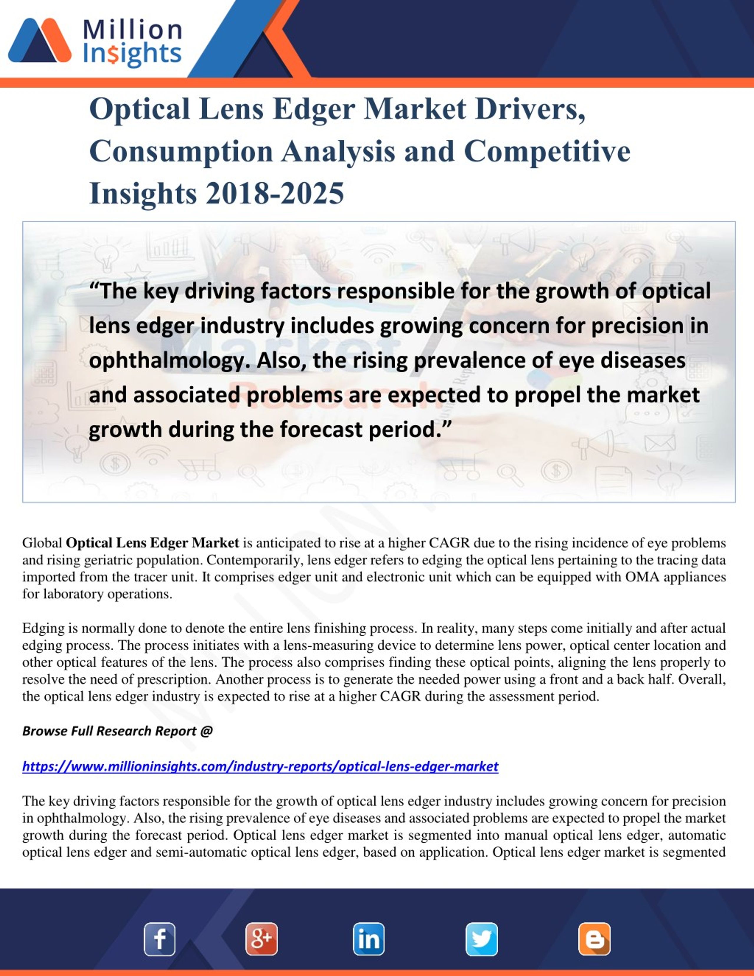 PPT - Optical Lens Edger Market Drivers, Consumption Analysis and ...