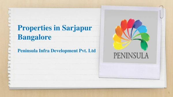 Invest in Properties in Sarjapur Bangalore now!