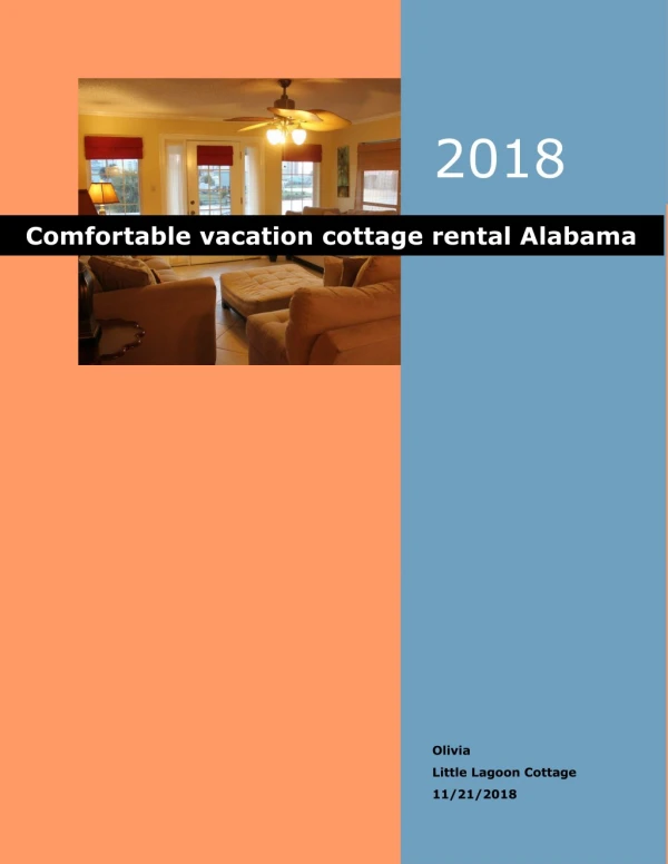 Comfortable vacation cottage rental Alabama
