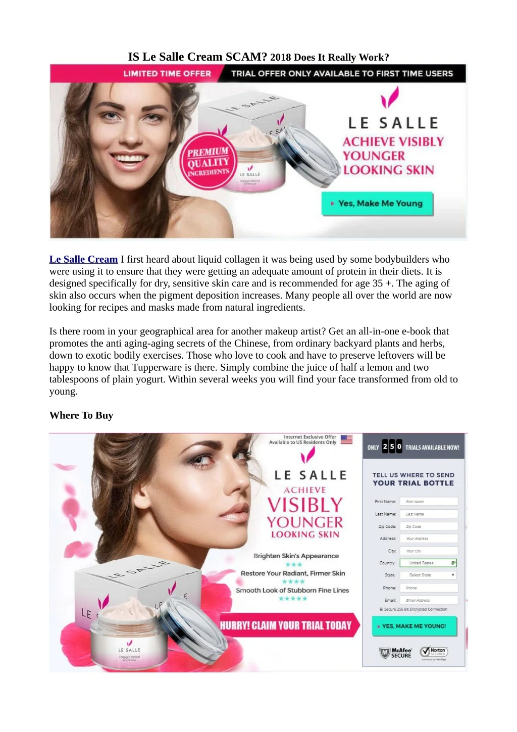 is le salle cream scam 2018 does it really work