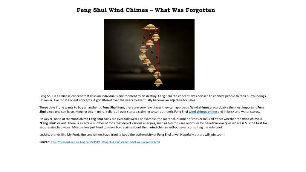 feng shui wind chimes what was forgotten