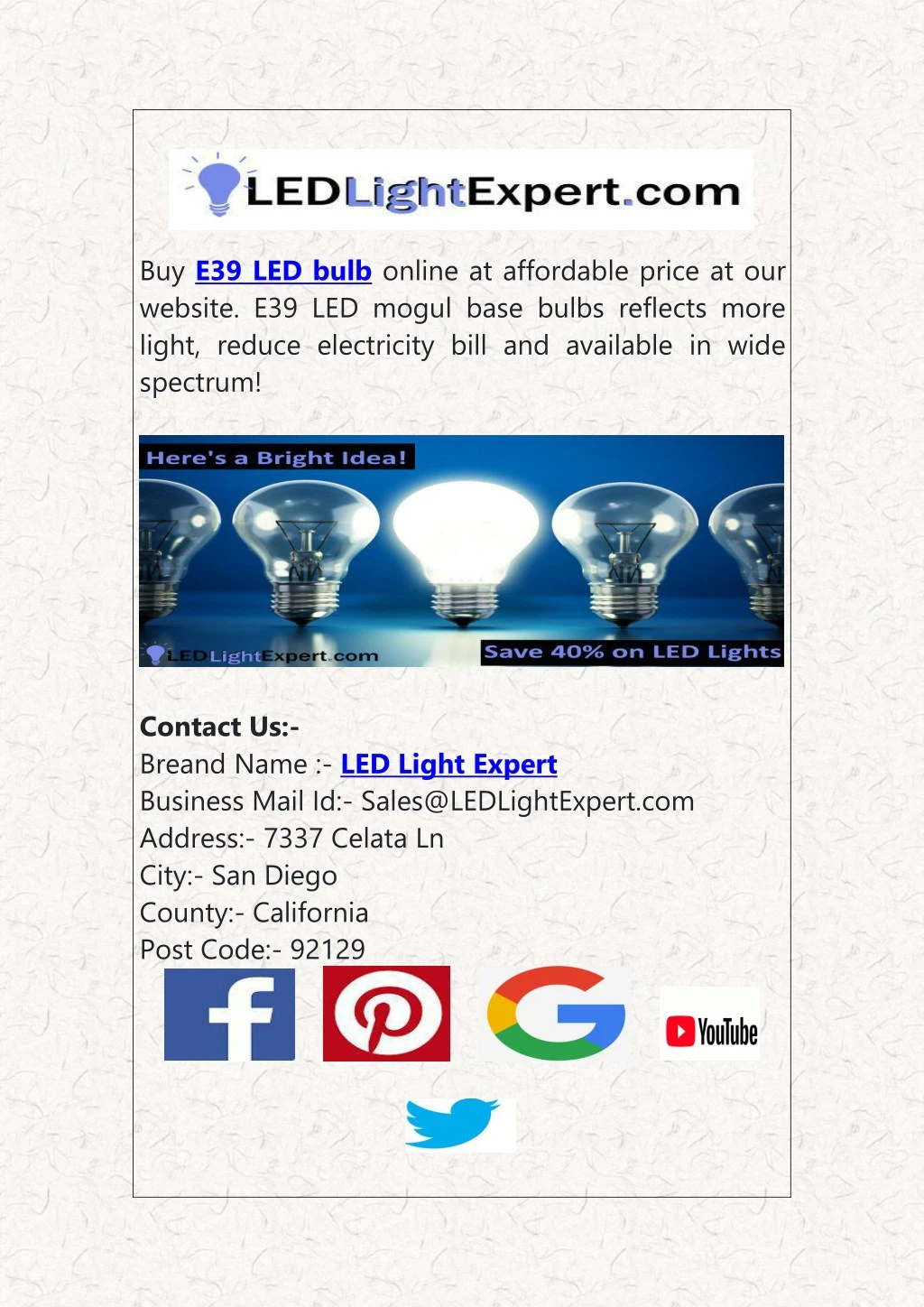 buy e39 led bulb online at affordable price