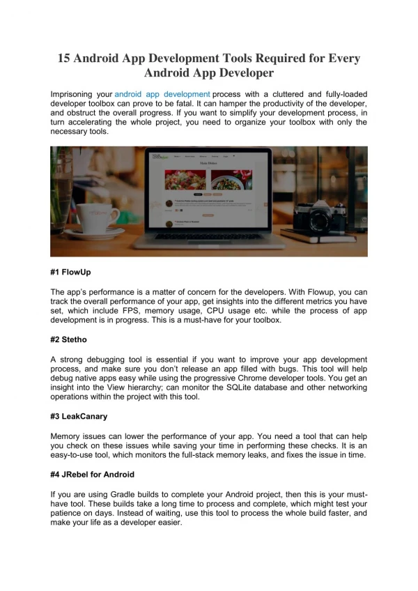 15 Android App Development Tools Required for Every Android App Developer