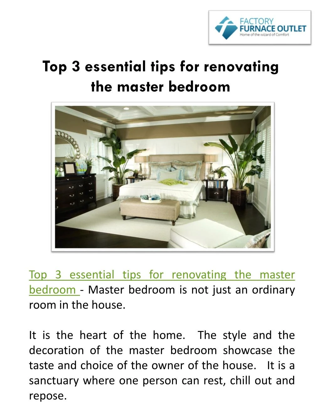 top 3 essential tips for renovating the master