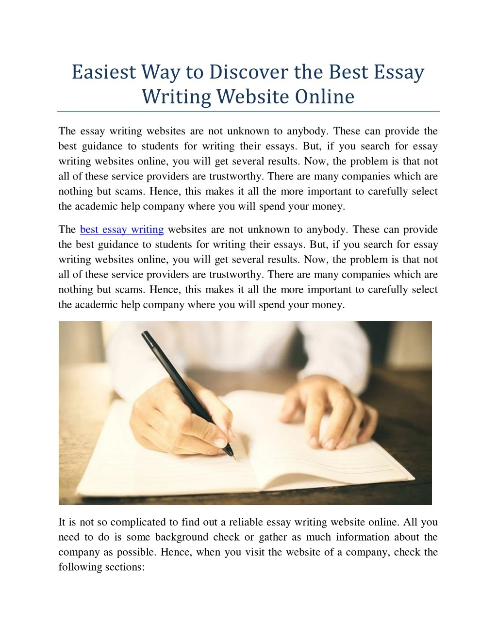 easiest way to discover the best essay writing