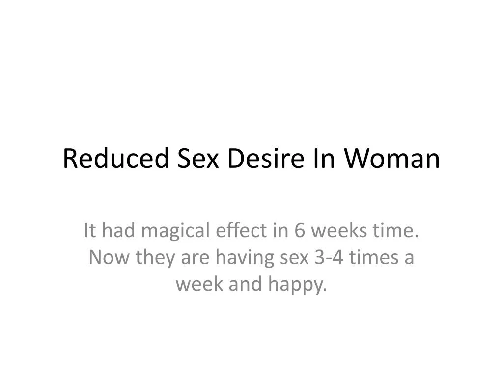 reduced sex desire in woman