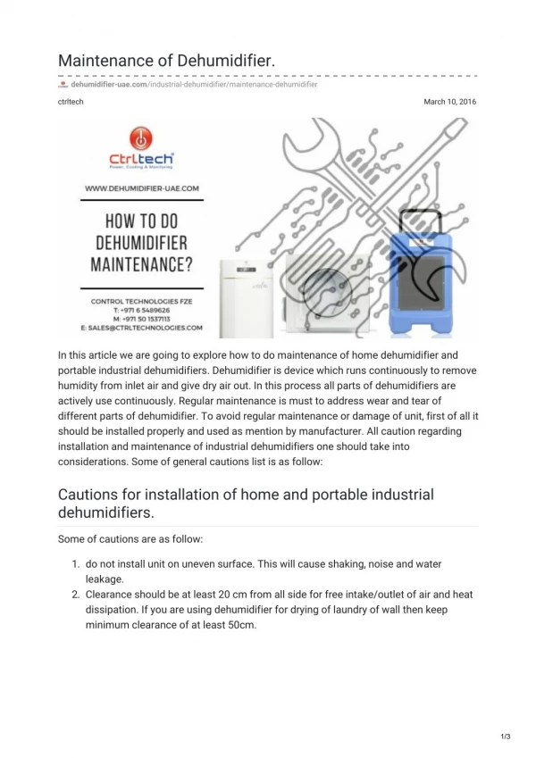 How to do dehumidifier maintenance?