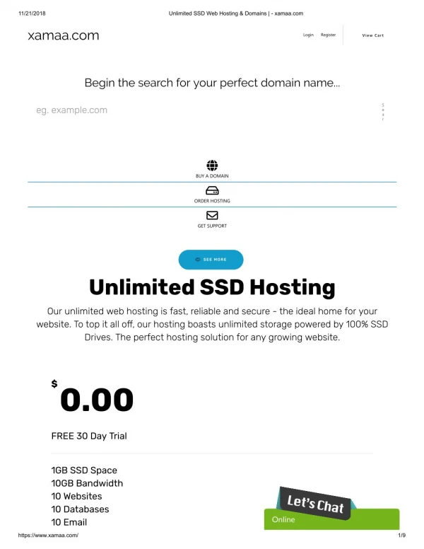 Unlimited ssd web hosting &amp; domains xamaa.com