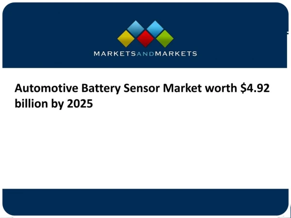 Automotive Battery Sensor Market worth $4.92 billion by 2025