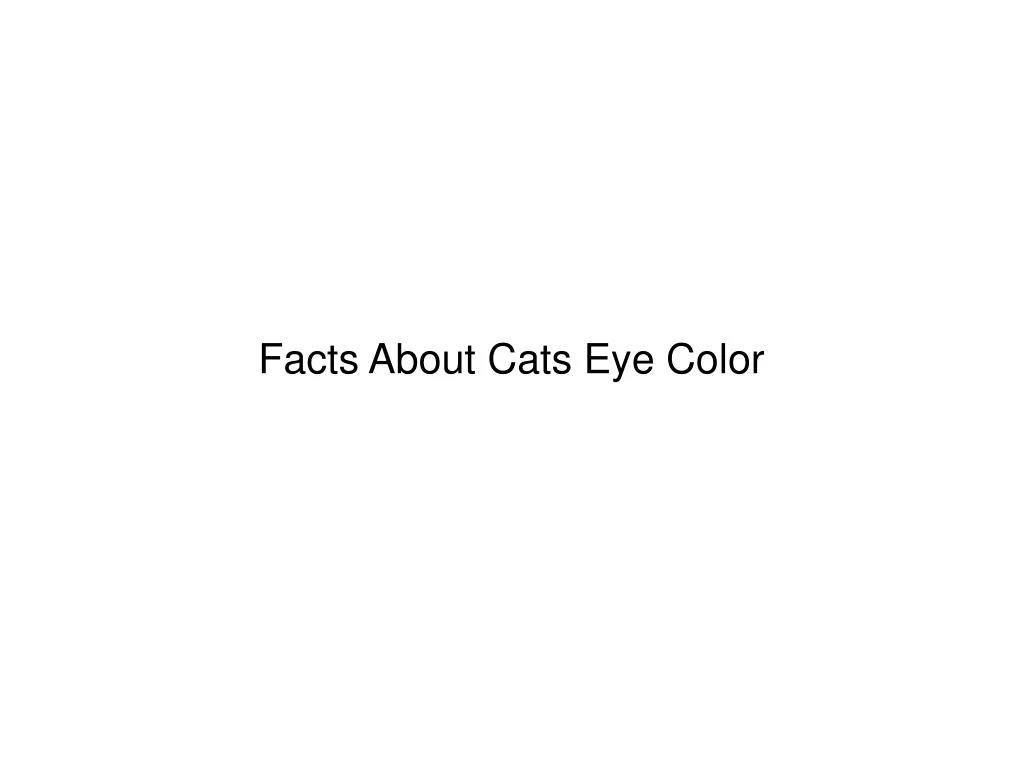 facts about cats eye color