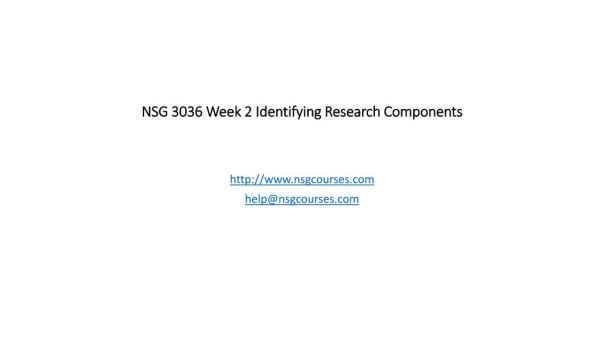 nsg 3036 week 2 identifying research components