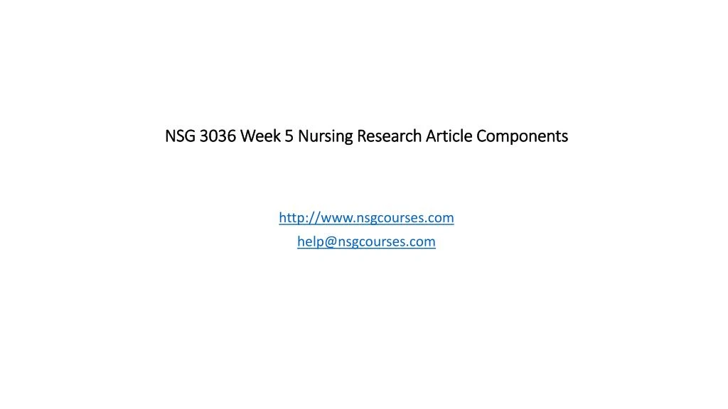 nsg 3036 week 5 nursing research article components