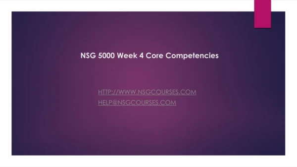 nsg 5000 week 4 core competencies
