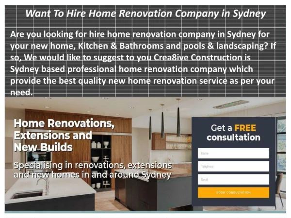Want To Hire Home Renovation Company in Sydney