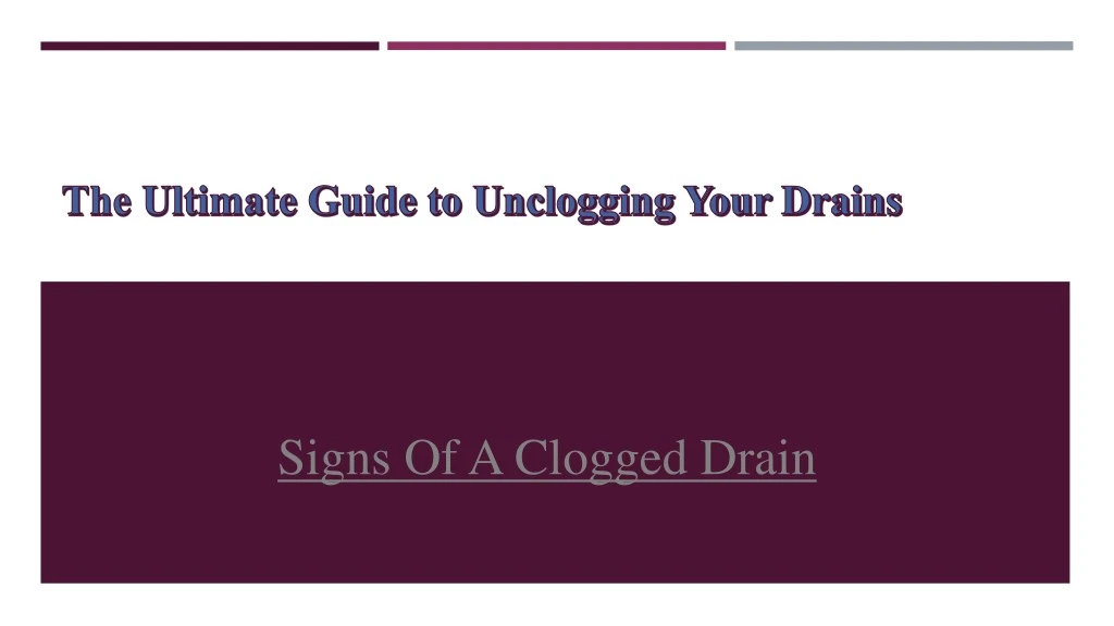 signs of a clogged drain