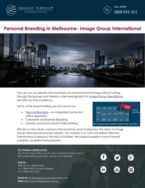 Personal Branding in Melbourne- Image Group International