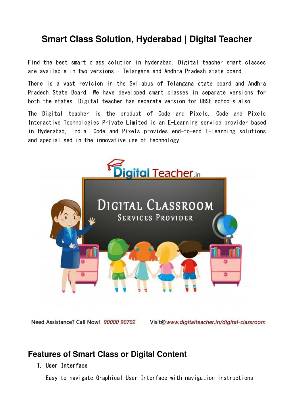 smart class solution hyderabad digital teacher