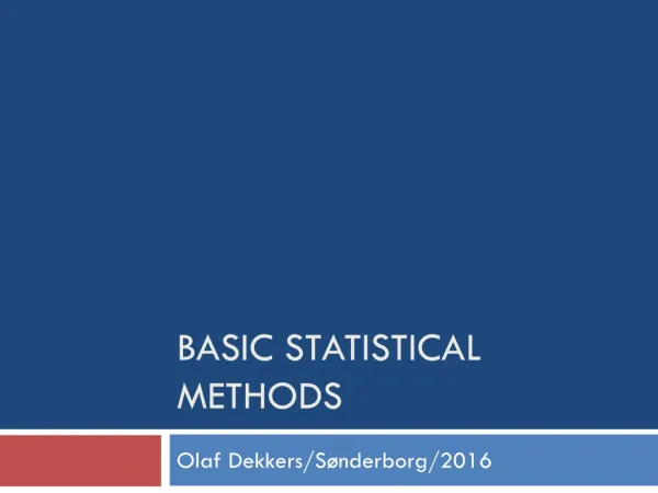 Basic statistical methods