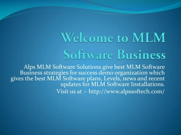 Welcome to MLM Software Company in India