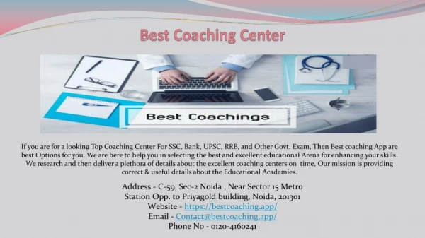 Best coaching center - Adjectives