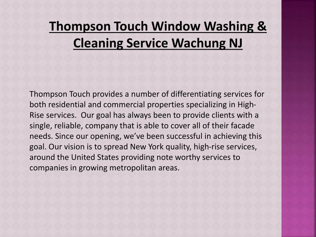 thompson touch window washing cleaning service