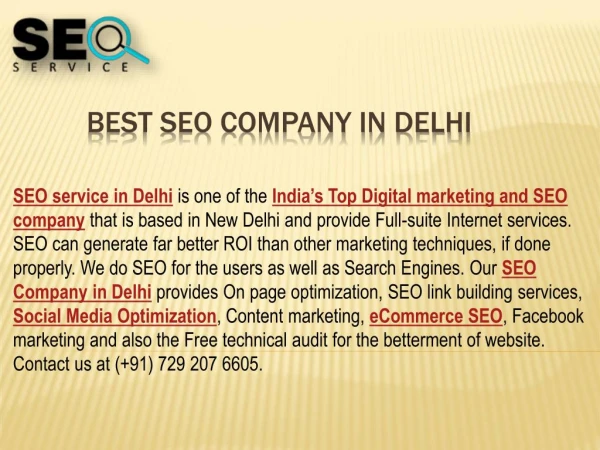 SEO Company Delhi | SEO Services Delhi - www.seoserviceindelhi.in
