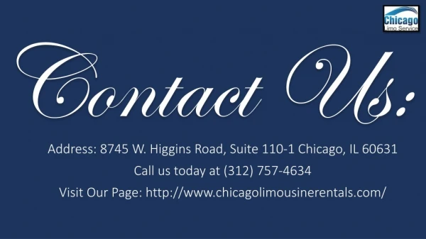 A Chicago Limousine Service May Be Necessary for Some Trips -3127574634.