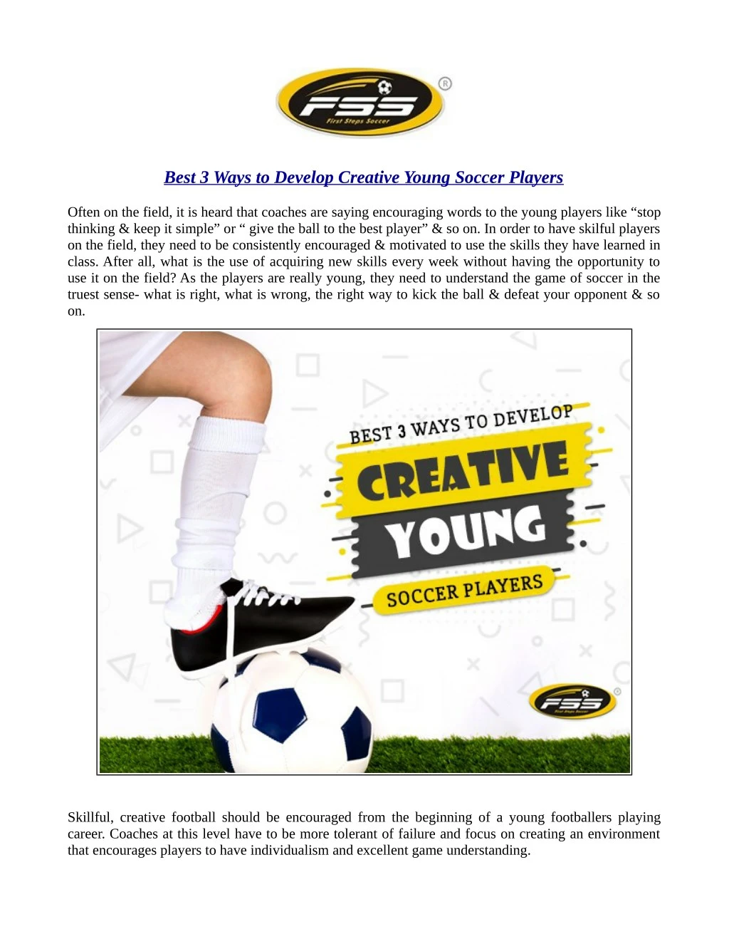 best 3 ways to develop creative young soccer