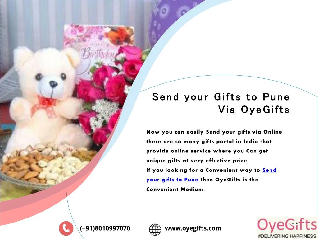 sen d your gifts to pune via oyegifts