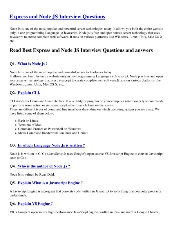 Express and Node JS Interview Questions-PDF