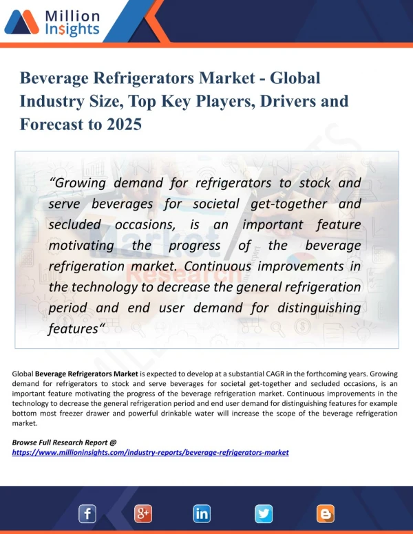 Beverage Refrigerators Market - Industry Analysis, Size, Share, Growth, Trends, and Forecast 2025
