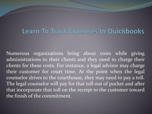 Learn To Track Expenses In Quickbooks