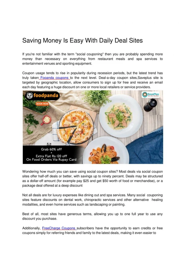 Saving Money Is Easy With Daily Deal Sites