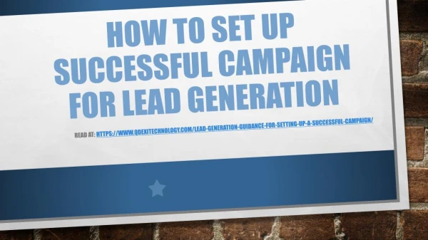 How to Set Up Successful Lead Generation Campaign