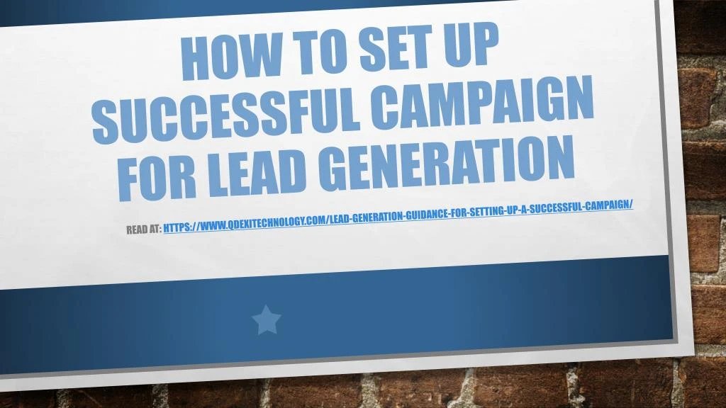 how to set up successful campaign for lead generation