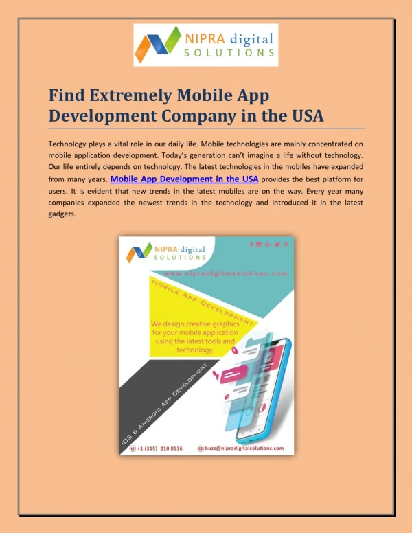 Find Extremely Mobile App Development Company in the USA