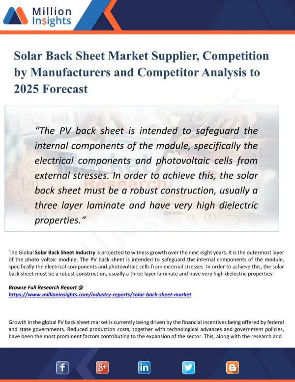 Solar Back Sheet Market Share, Distributor Analysis and Development Trends 2025