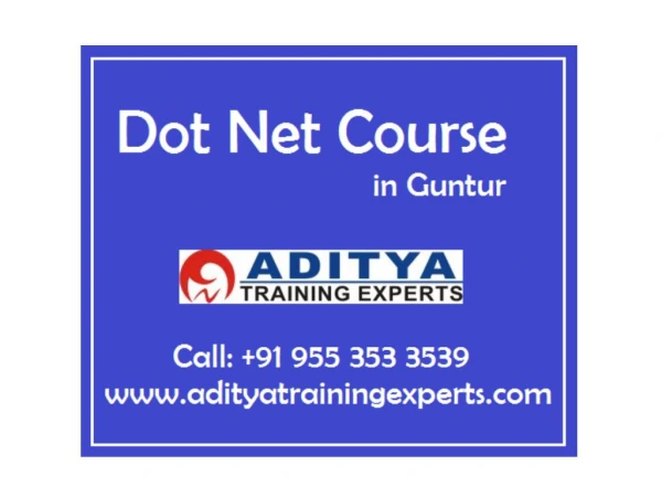 Dot Net Course in Guntur | Dot Net Training in Guntur