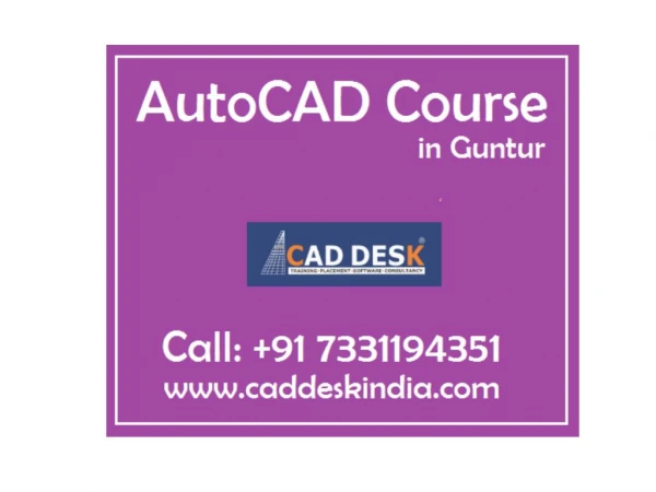 Autocad Course in Guntur | Autocad Training in Guntur