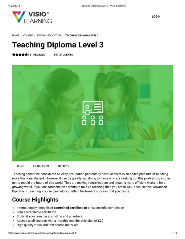 Teaching Diploma Level 3 - Visio Learning