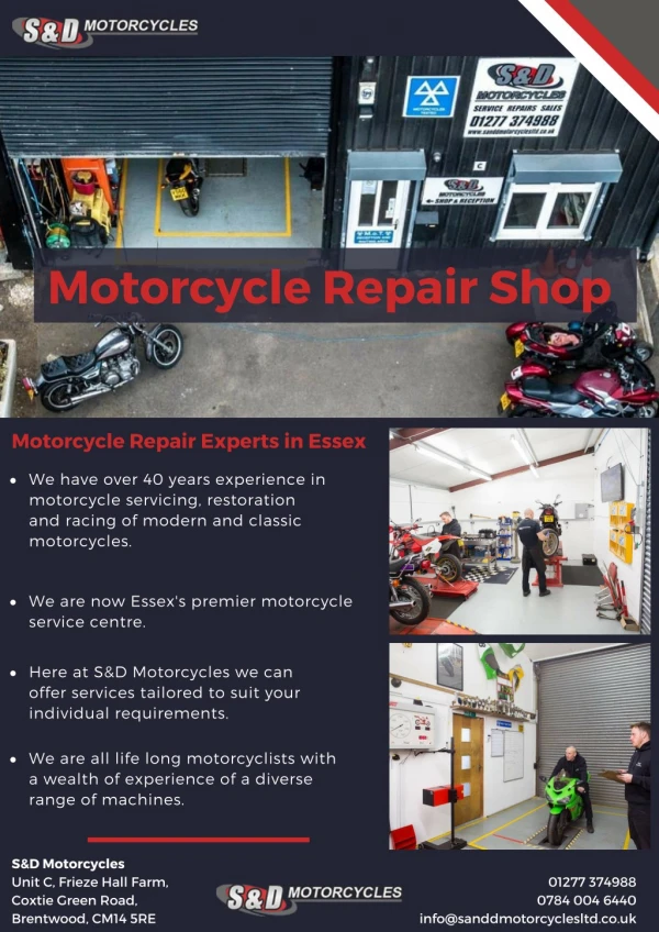 Motorcycle Repair Shop - S&D Motorcycles