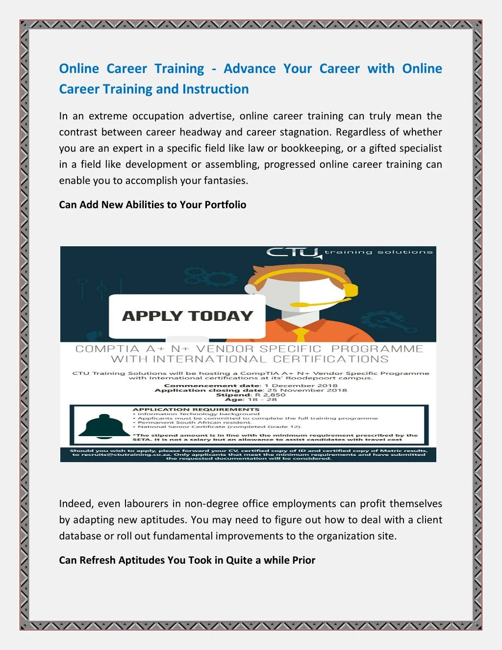 online career training advance your career with