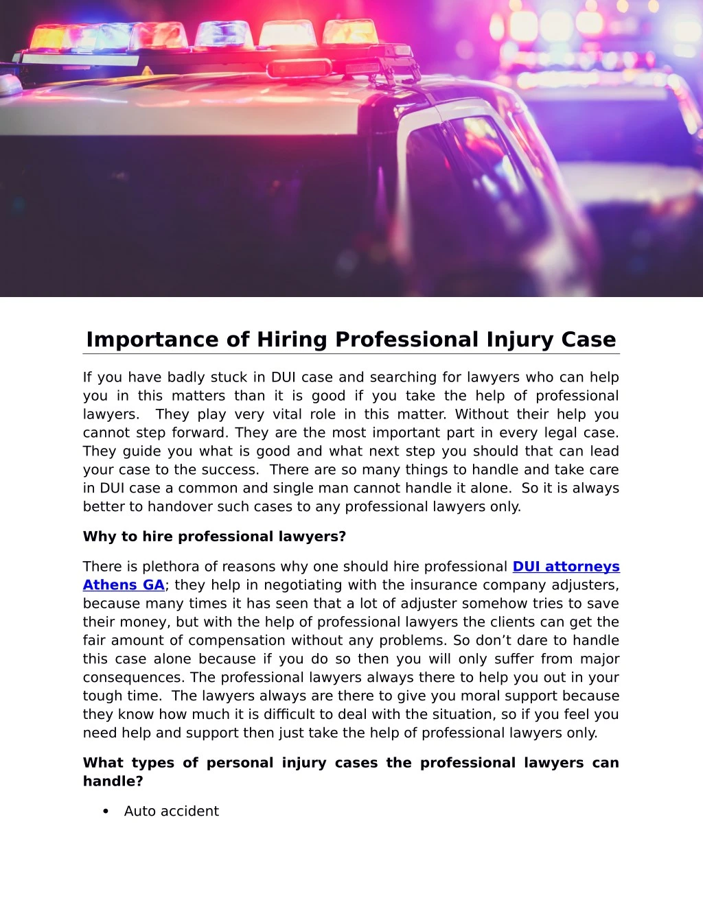 importance of hiring professional injury case