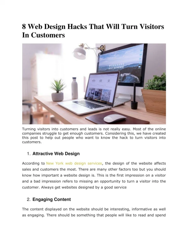 8 Web Design Hacks That Will Turn Visitors In Customers