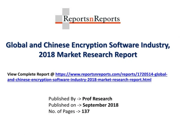 Encryption Software Market Research Report 2018 Current Market Status, Share and Competition