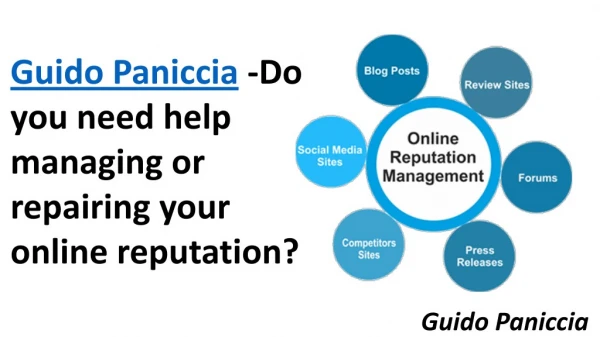 Guido Paniccia -Do you need help managing or repairing your online reputation?